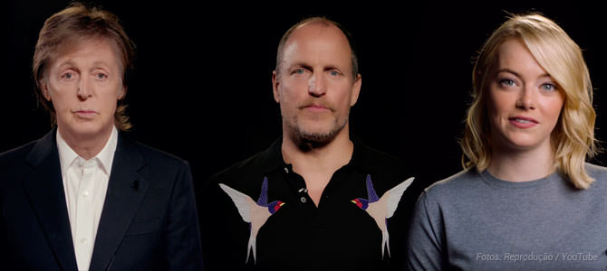 Paul McCartney, Woody Harrelson e Emma Stone pedem diminuição do consumo animais.